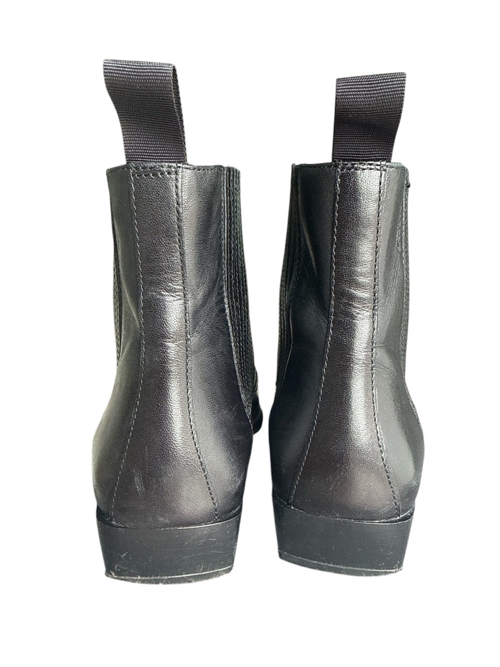 Vagabond Nella Black Leather Ankle Boots Chelsea Square Toe Size EU 37 Western - Picture 4 of 8